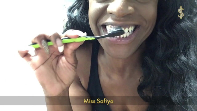 Miss-Safiya: Toothbrush spit slave