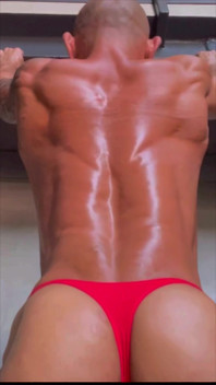 Your POV - Asian Muscle Hunk Working Out in Red Thong
