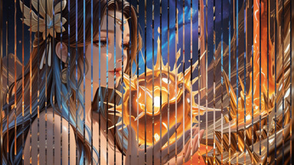 VelvetInk Studio: Cosmic Nude Goddess Slideshow: Galactic Blue Aura & Molten Crystals - Ai...