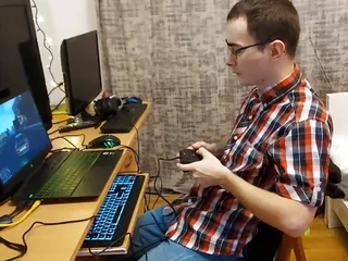 Alex and Luiza: College Girl Interrupts Her Nerdy Classmate While He's Playing Video...