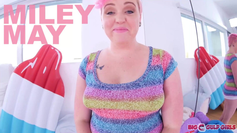 Top Web Models: Hot chubby teen Miley May POV blowjob cum swallow