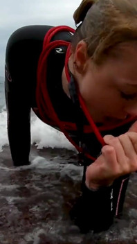 Hogtied in a Wetsuit - Rope Bondage Escape Challenge on the Beach