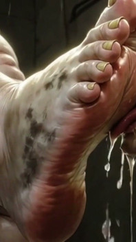 Géante, adoration des pieds SSBBW - un esclave lèche ses gros pieds
