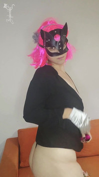 Feel My Excitement with My Kitty Mask and Natural Tits