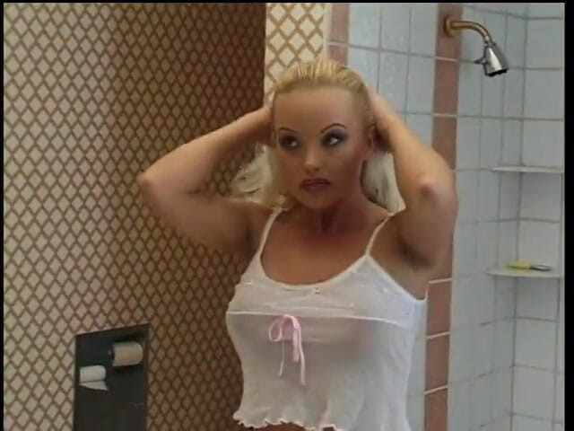 Stunning Blondes: Juicy blonde with big natural tits courts Madam Knuckle in...