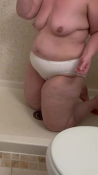 BBW Whore Gags on Your Cock in the Shower