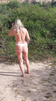 Granny in a White String Tanga!
