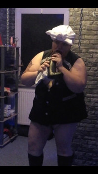 Sexy Housewife in a Lab Coat Cleans Intensively with Sexy Dildos