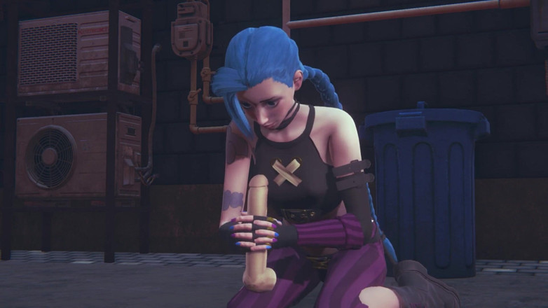 Waifu club 3D: Jinx miluje masturbovat velké ptáky