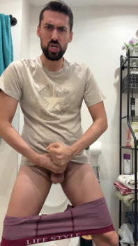 Hot Stepdaddy Jerking off and Busting a Thick Load