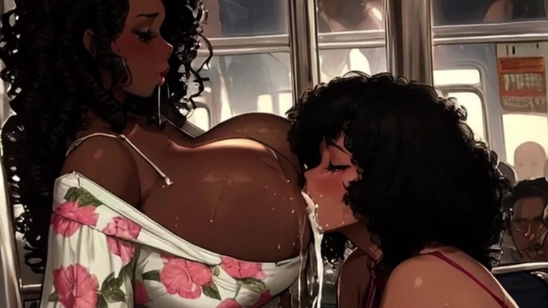 Spicy Toons: Kryddiga toons: mjölkiga MILFs tar bussen i full längd