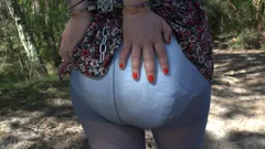 Chained and Handcuffed Nicole Walks in the Forest with the Vibrator Inside Her