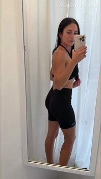 Trying on Tight Shorts and Top in a Fitting Room