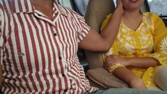 I Convinced Her to Show Her Boobs in the Car in Public Risky Outdoor
