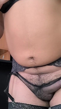 Curvy Cock on Tight Seethrough Panties