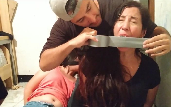 Selfgags Latina Bondage: 熟女と緊縛トラブルの女の子