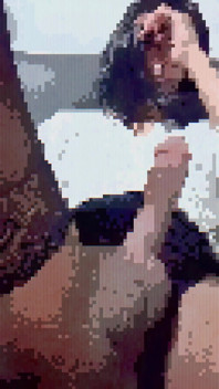 Trans Domme mind control - pixelated girlcock reprogramming a shemale uctívání ptáka POV