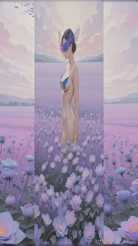 Nude Muse หมู่ Lavender-rose Blooms