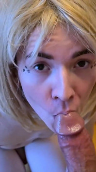 Little Blonde Slut Swallows Cum After BJ - Prettyboi2000x