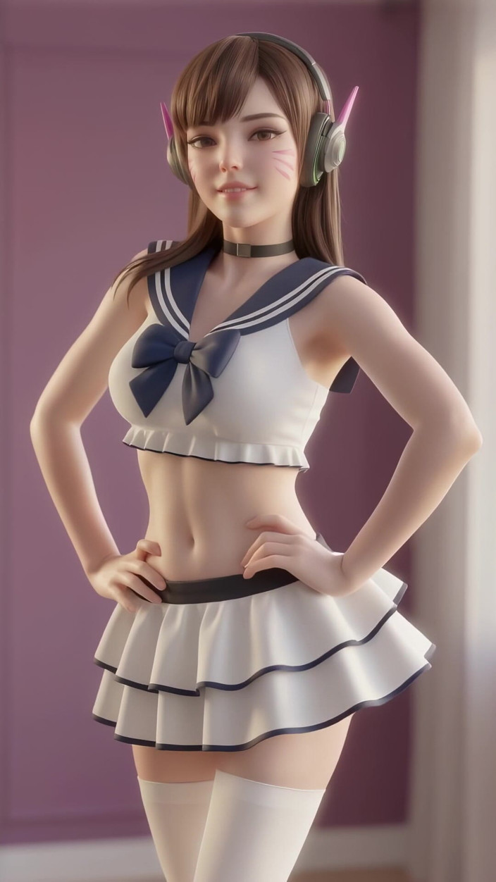 3D-Hentai Games: D.va'nın kabarcıklı dansı (girls'generation - gee)