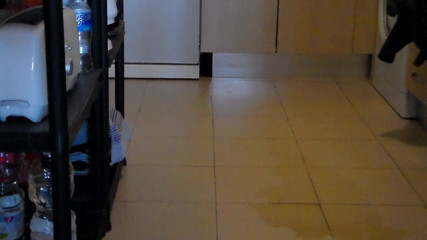 Sex hub male: John sta pisciando sul pavimento della cucina