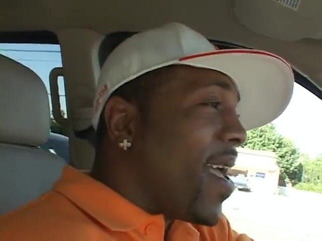Double Penetrated: White chick blows short black guy