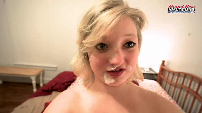 Brand New Amateurs: Short sassy BBW 18yo Faith rides cock with huge cum on...