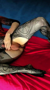 Redhead Crossdresser Is Playing with Her Hole and Her Sissy Cock
