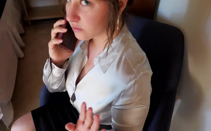 Princess Leia: Stepmom's Conference Call Cumshot