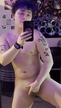 Ftm Trans Man in Mirror Nude Masturbating