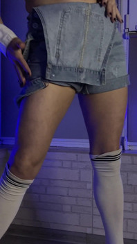 섹시한 흰색 무릎 양말 캠 3