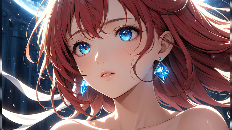 LustRender: Ascensiunea eterică: o tânără frumoasă înfășurată în lumină celestială