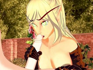 Hentai Smash: Une elfe sexy en lingerie fait un 69 puis se fait...