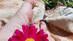 Country Wife Teases Dick with a Feet and Flower
