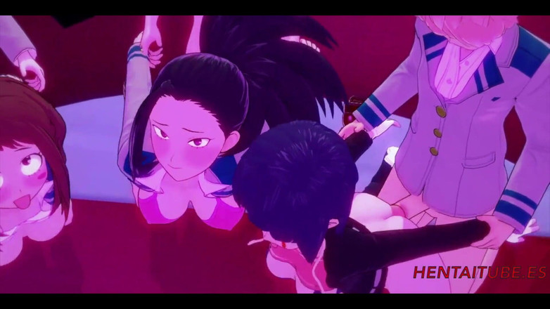 Yaoitube: Boku No Hero Hentai - Orgy Yaoyorozu Momo, Ochako Uraraka &amp; Kyoka...