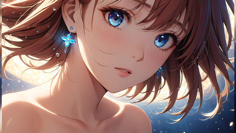 LustRender: 에테리얼 오르가즘: 천상의 빛에 싸여 있는 아름다운 젊은 여성