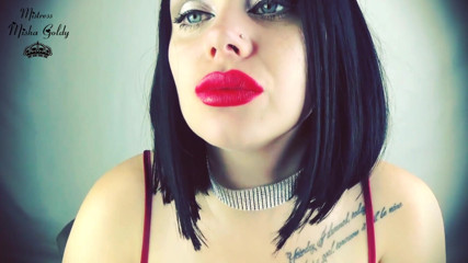 Goddess Misha Goldy: Red lipstick feminization & sissification!
