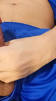 Blue Soccer Shorts Musk Overload - Couldn’t Hold It, Explosive Cumshot