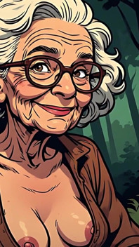 Nenek Kartun Topless