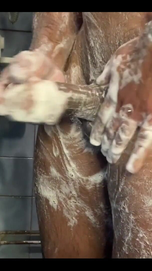 I Love It When Its More Slippery, Playing with My Cock in the Shower for All U Sexy Humans (Muscular Bull)