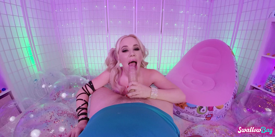 Swallowbay 2D: Rubia milf caliente descuidada mamada y leche en primer plano