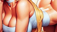 Ai Generated Office Whore Secretary, Sex with a Blonde in the Office, Cum in Mouth, Cumshot Curvy MILF with Big Tits