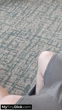 Skinny Brunette Not Happy with the Small Dick She Finds Under His Pants