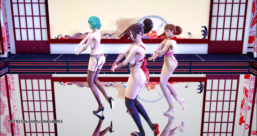 3D-Hentai Games: GigaReolEVO - Vício em dança nua Mai Shiranui Tamaki Kasumi DOA