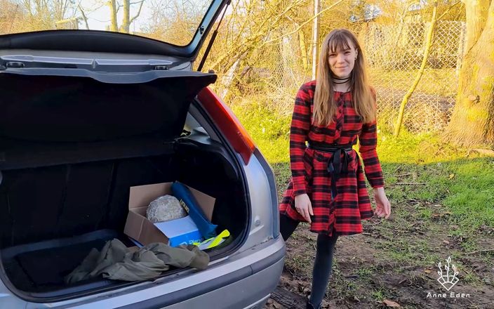 Anne-Eden: Schmutziger kofferraum-sex in einem festsitzenden auto!!