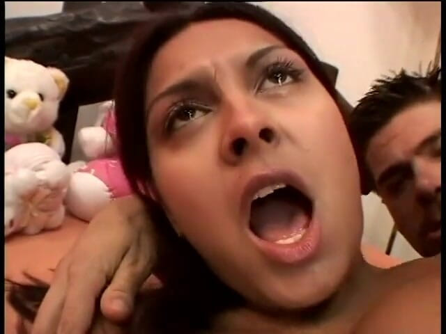 Latina Bang: Horny young Latina sucks on a candy then stud comes...