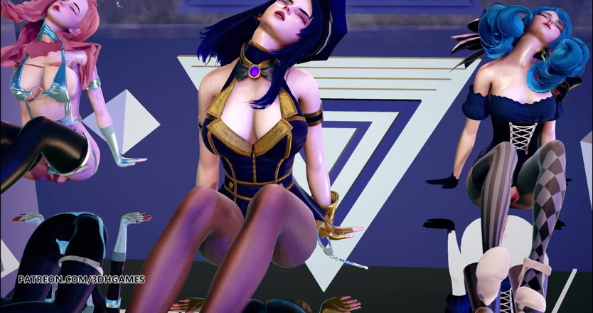 3D-Hentai Games: Söylenti Seraphine Gwen Caitlyn seksi striptiz