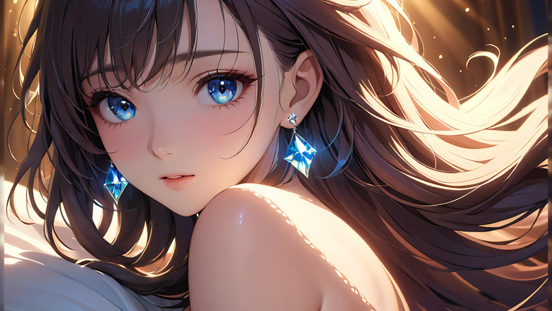 LustRender: 고요한 기쁨: 마법의 빛의 아름다운 젊은 여성