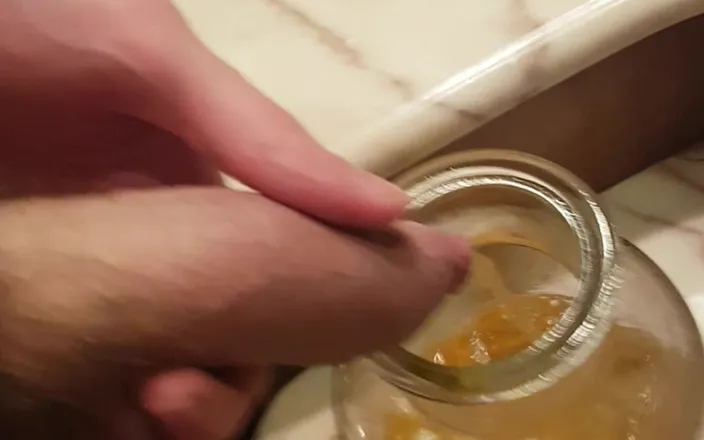 eighteentwink: Peeing in a Jar to Show off All My Golden...