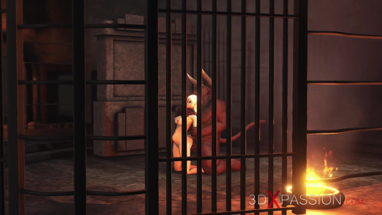 3dxpassion: Man-bull fucks a teen hard in the battle arena